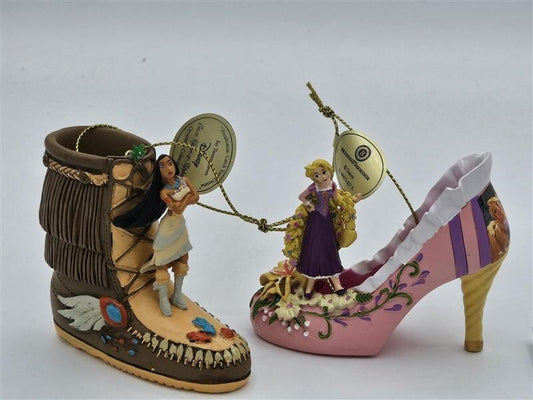 Disney Once Upon A Slipper Collection Rapunzel and Pocahontas by Bradford