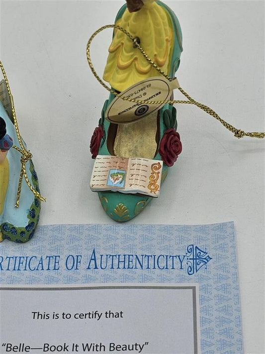 Bradford Exchange Disney Once upon A Slipper Ornaments Belle and Snow White