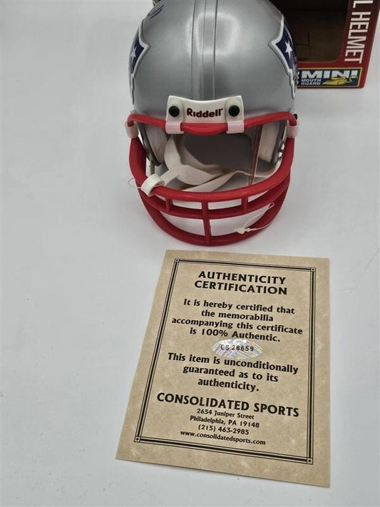 Drew Bledsoe Signed New England Patriots Speed Mini Helmet