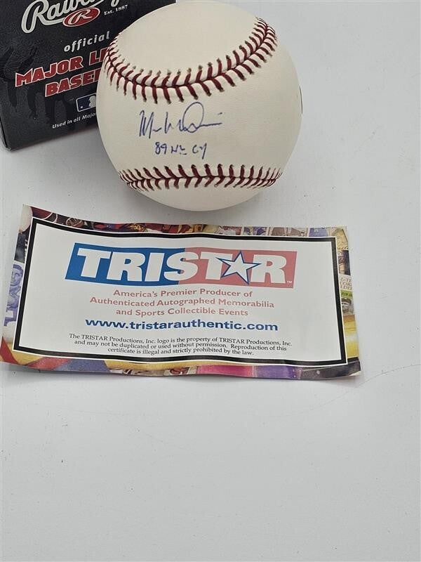 Autographed MARK DAVIS "89 NL CY" Official Major League Baseball w/ Tristar COA