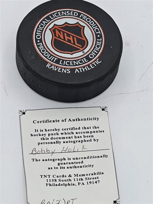 Bobby Holik Signed Hockey Puck Devils - COA