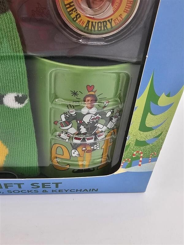 Buddy the ELF Movie Gift Set Mug Socks Keychain Will Ferrell Gift Box Christmas