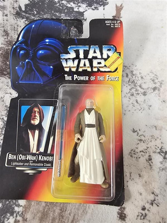 1995 Star Wars - Ben Obi-Wan Kenobi - Power of the Force w/Lightsaber and Cloak