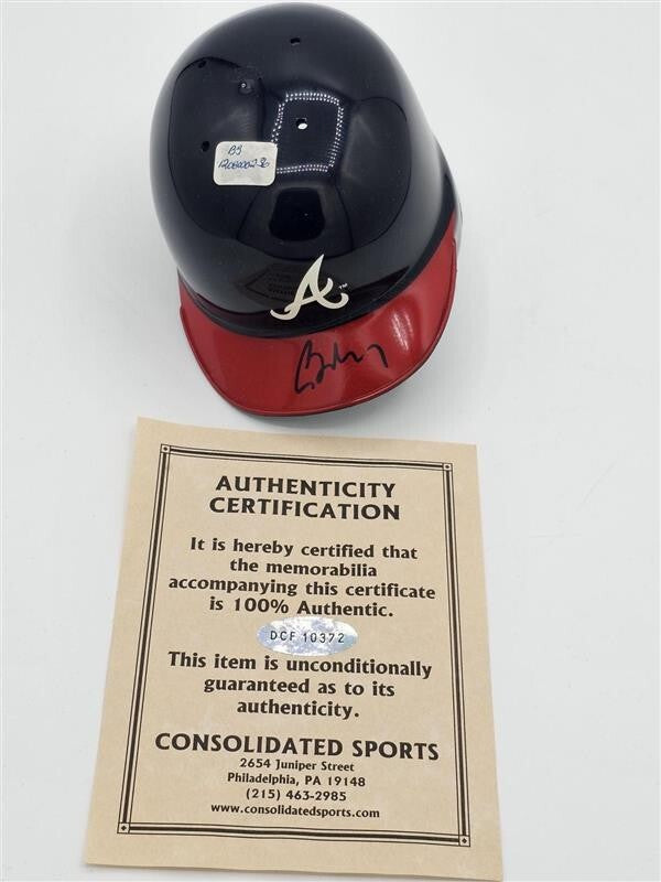 Atlanta Braves Mini Plastic Batting Helmet signed by Greg Maddux