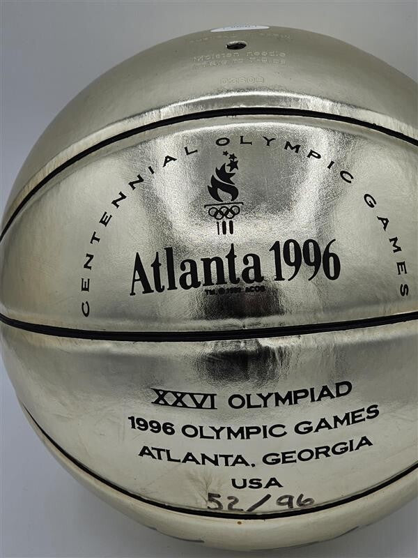 96 Olympic grant hill signed Gold basketball - JSA - CB40940 - Inscribed 52/96