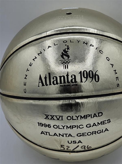 96 Olympic grant hill signed Gold basketball - JSA - CB40940 - Inscribed 52/96