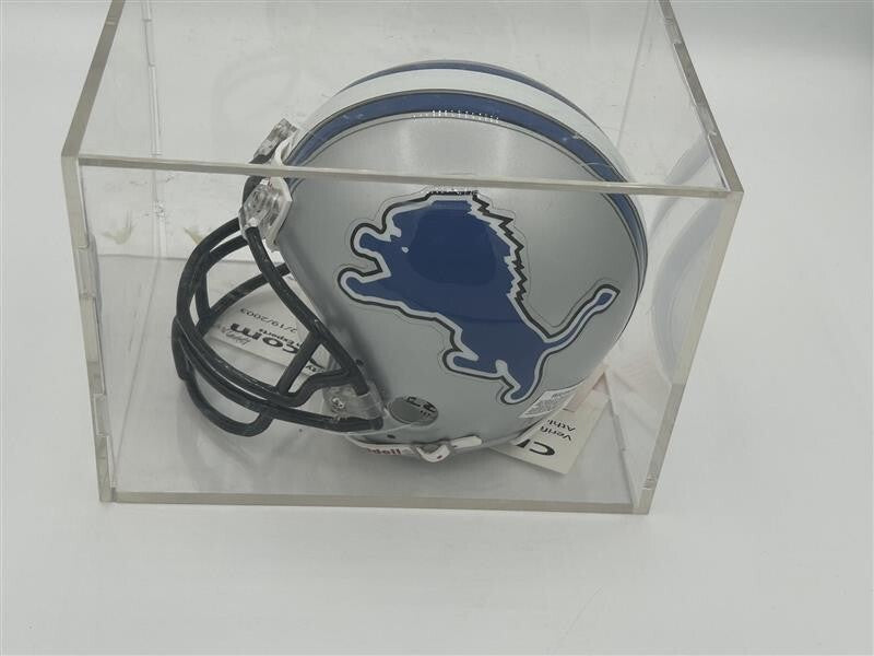 Detroit Loins Riddell Mini Helmet Cory Selsleshener Autograph