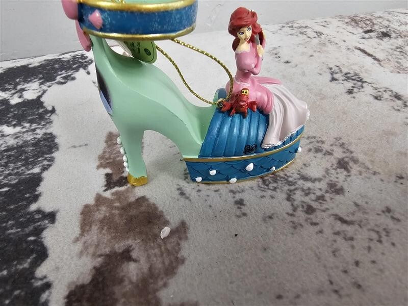 DISNEY BRADFORD EXCHANGE DISNEY ONCE UPON A SLIPPER Ariel & Merida Shoe Ornament