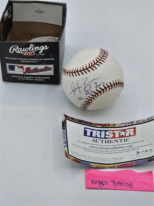 Angel Berroa Signed Baseball w/ Insc AL Roy 2003