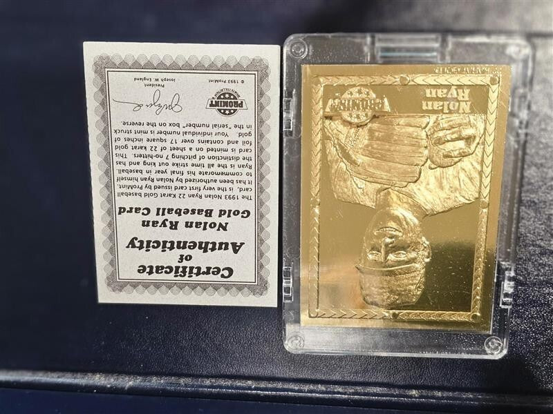 17 PROMINT 22 KARAT GOLD CARDS COLLECTOR SERIES COA BASEBALL WITH DISPLAY SET