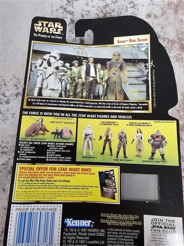1997 Star Wars POTF Endor Rebel Soldier w/ Survival Backpack and Blaster Rifle