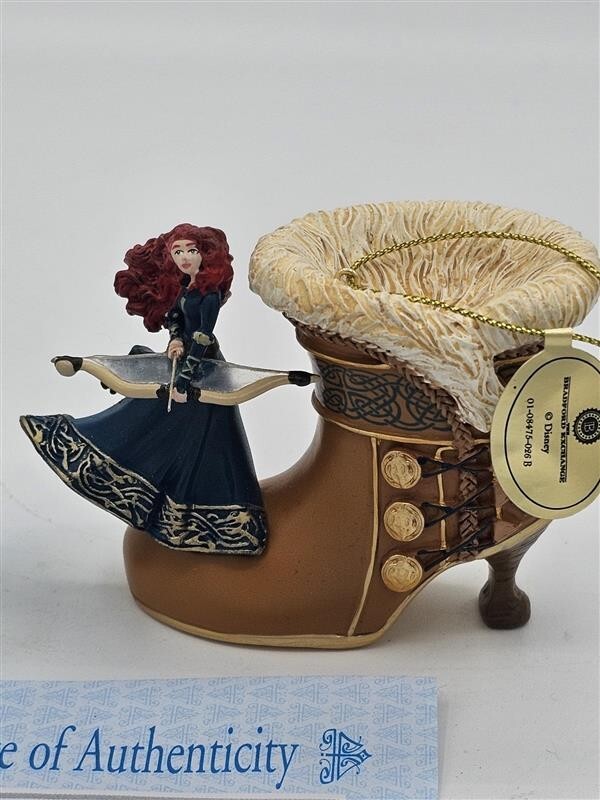Bradford Exchange Disney Once upon A Slipper Ornaments Ariel and Merida