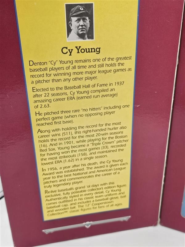 1996 Cy Young Starting Lineup  Cooperstown Collection 12" Action Figure