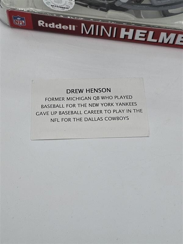 Drew Henson Dallas Cowboys Signed Mini Helmet