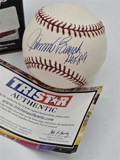 JOHNNY BENCH AUTOGRAPHED SIGNED HALL OF FAME BASEBALL "HOF 89" Tristar COA