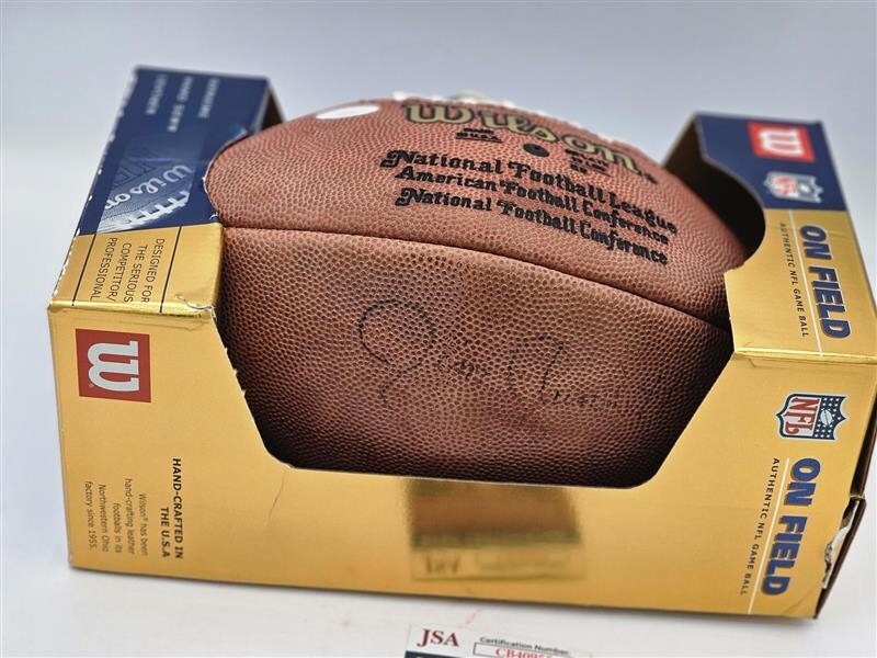JIM PLUNKETT SIGNED On Field NFL Game FOOTBALL - JSA - CB40955