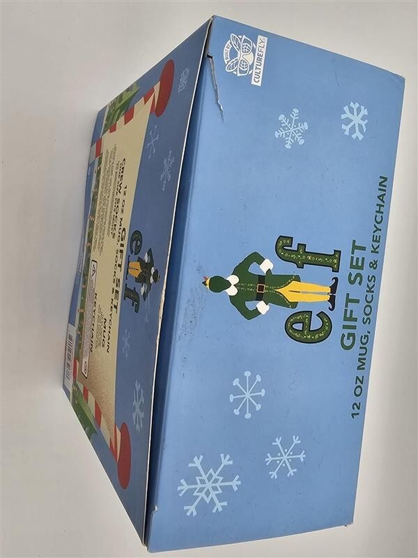 Buddy the ELF Movie Gift Set Mug Socks Keychain Will Ferrell Gift Box Christmas