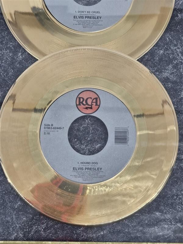 1992 Elvis Presley Limited Edition 3 - 24K Gold Plated Records and ticket
