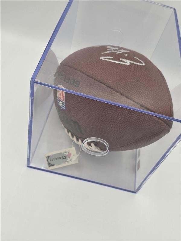 Edgerrin James Signed Official Wilson NFL Football Autograph with Case NO COA