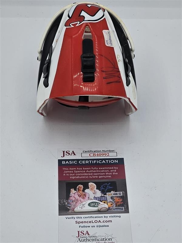 Martin Brodeur autographed RIDDELL mini goalie helmet JSA COA