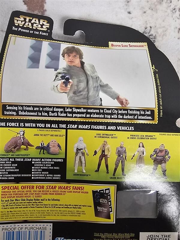 1997 Star Wars Power Of The Force Bespin Luke Skywalker Freeze Frame Figure