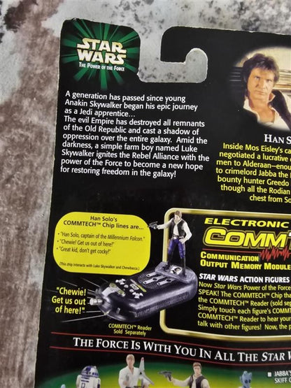 1999 Star Wars Han Solo with Blaster Pistol Holster Action Figure w/CommTech