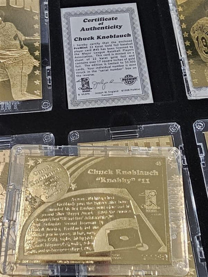 24 Karat Gold Card Collector Series 8 Cards - Galarraga, Pettitte, Sosa, etc.