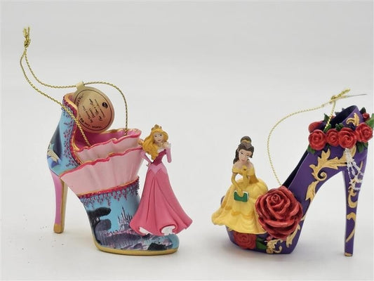 Bradford Exchange Disney Once upon A Slipper Ornaments Aurora and Belle