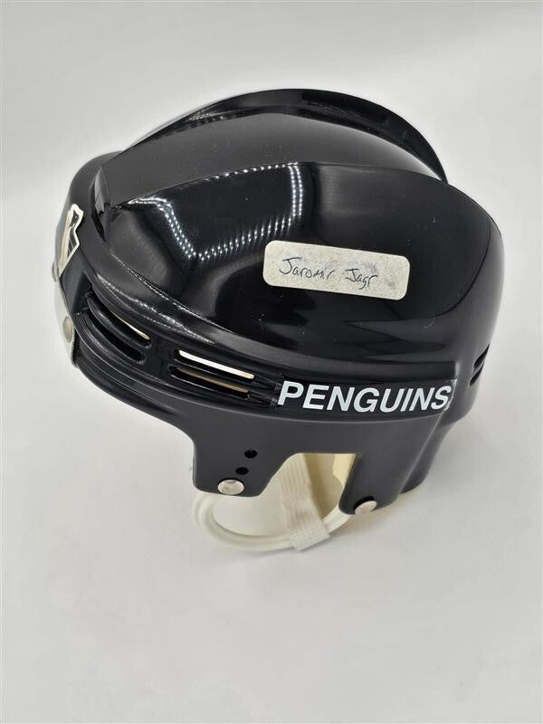 JAROMIR JAGR AUTOGRAPHED PENGUINS BLACK MINI HELMET No COA