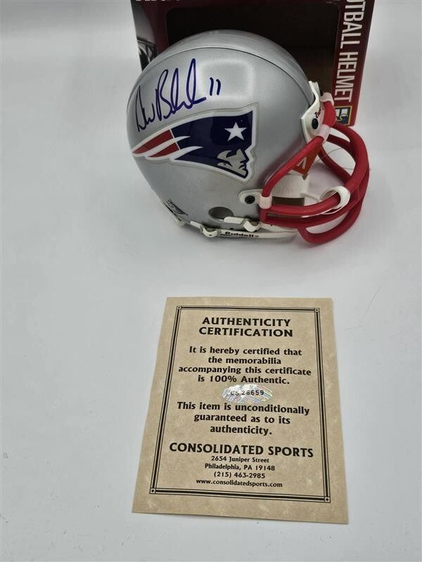 Drew Bledsoe Signed New England Patriots Speed Mini Helmet