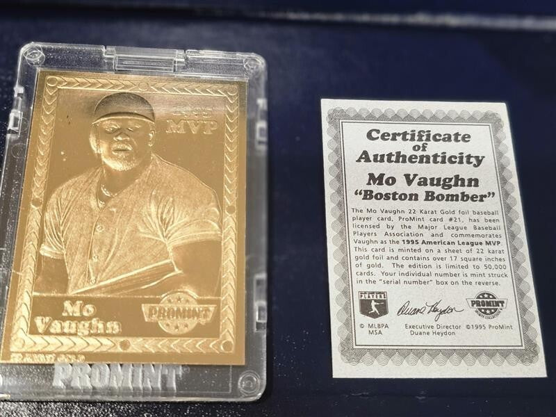 17 PROMINT 22 KARAT GOLD CARDS COLLECTOR SERIES COA BASEBALL WITH DISPLAY SET
