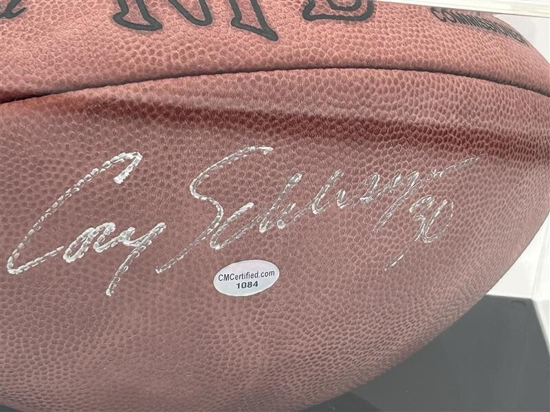 Corey Schlesinger Signed and Inscribed Football - Detroit Lions - COA