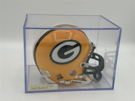Green Bay Packers Mini Helmet faded Fred Stickland signature
