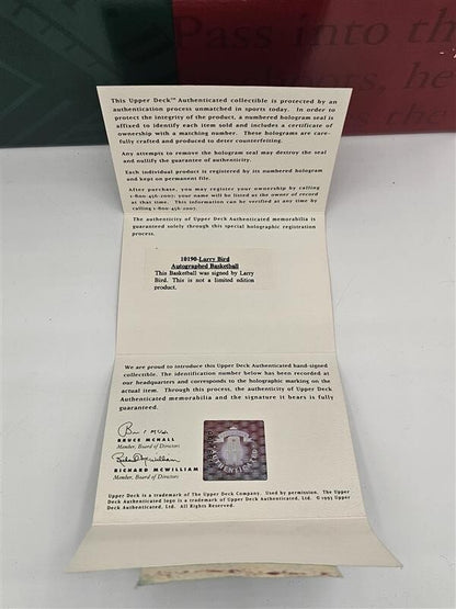 Larry Bird Signed Spalding Official NBA Game Basketball Upper Deck COA