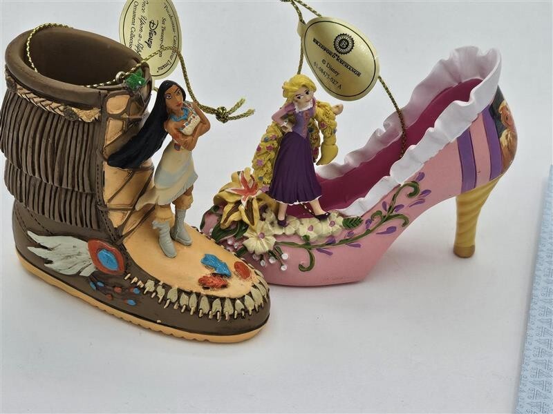 Disney Once Upon A Slipper Collection Rapunzel and Pocahontas by Bradford