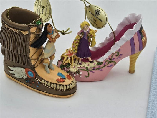 Disney Once Upon A Slipper Collection Rapunzel and Pocahontas by Bradford