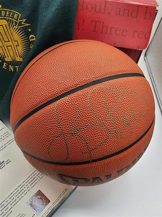 Larry Bird Signed Spalding Official NBA Game Basketball Upper Deck COA