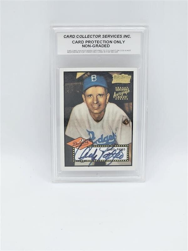 2001 Topps Team Topps Legends Andy Pafko Autograph Issue in hard plastic case