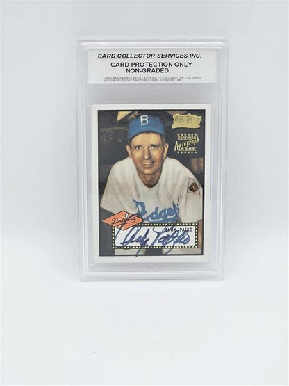 2001 Topps Team Topps Legends Andy Pafko Autograph Issue in hard plastic case