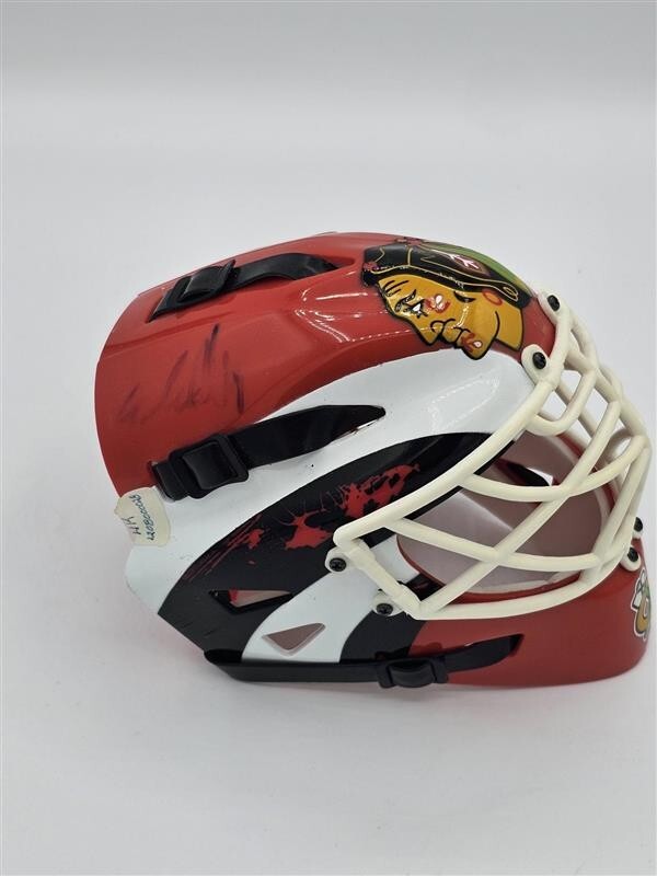 Ed Belfour Signed Chicago Blackhawks Riddell Mini Goalie Mask No COA