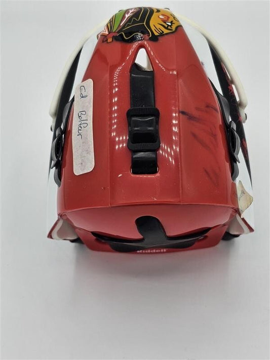 Ed Belfour Signed Chicago Blackhawks Riddell Mini Goalie Mask No COA