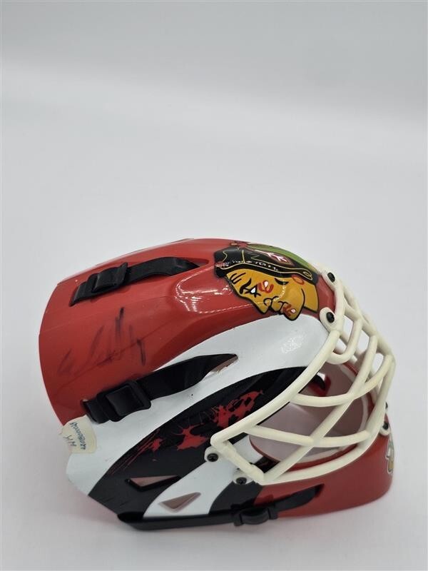 Ed Belfour Signed Chicago Blackhawks Riddell Mini Goalie Mask No COA