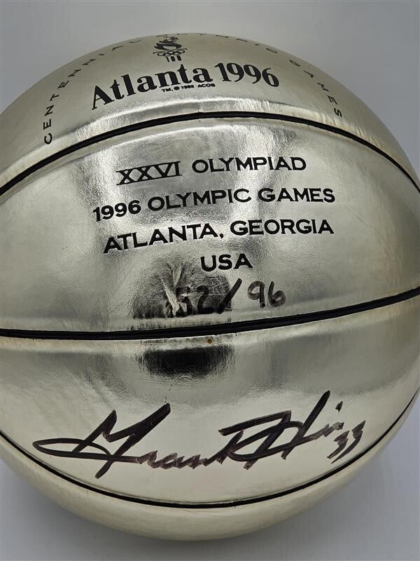 96 Olympic grant hill signed Gold basketball - JSA - CB40940 - Inscribed 52/96