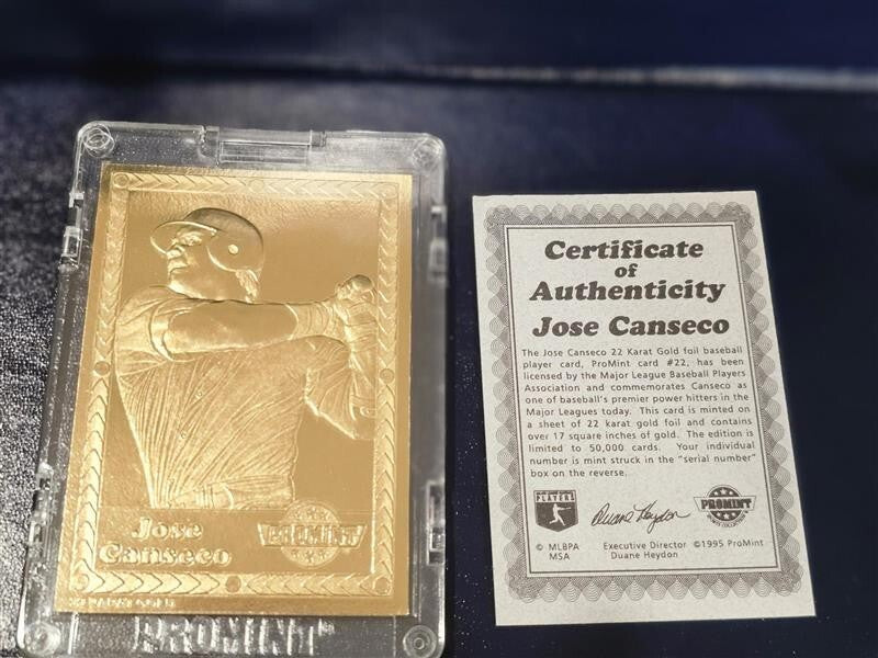 17 PROMINT 22 KARAT GOLD CARDS COLLECTOR SERIES COA BASEBALL WITH DISPLAY SET