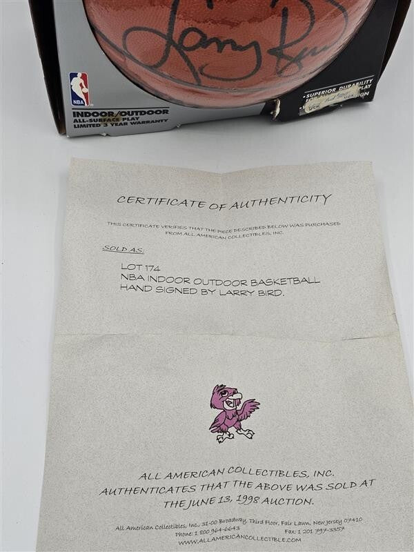 Boston Celtics Larry Bird Signed Basketball Spalding