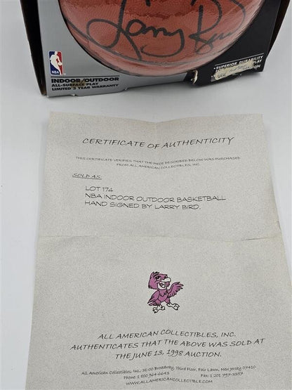 Boston Celtics Larry Bird Signed Basketball Spalding