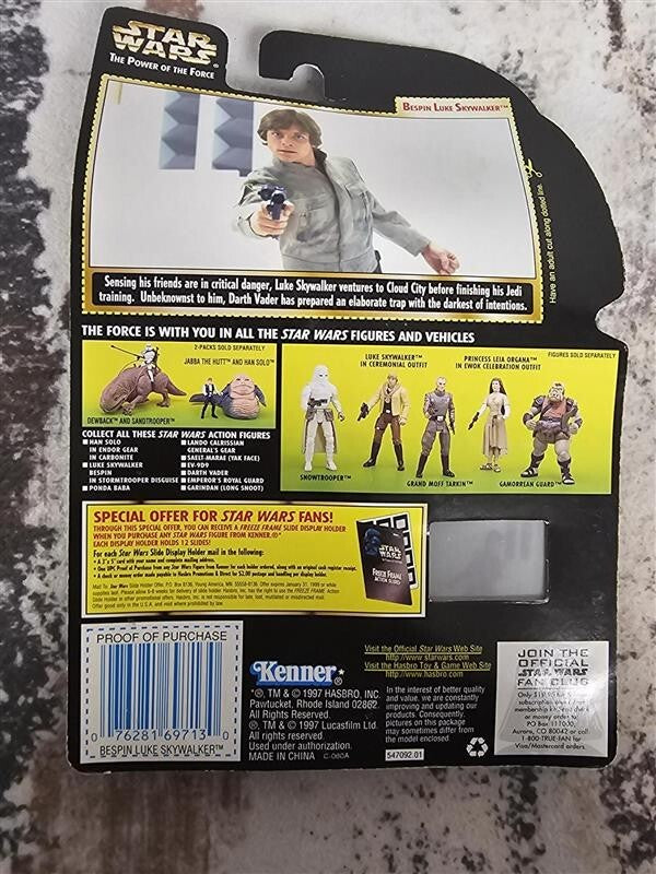 1997 Star Wars Power Of The Force Bespin Luke Skywalker Freeze Frame Figure