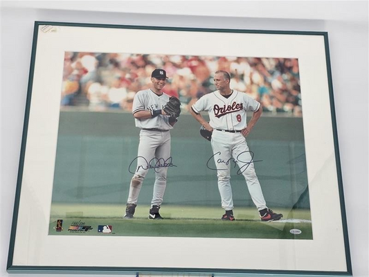 Derek Jeter & Cal Ripken Jr. Auto Framed 16x20 Photo Signed Steiner 122/500