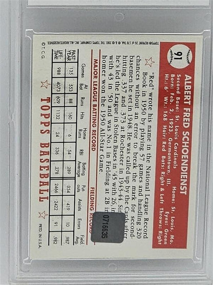 1952 Topps - Red Schoendienst in hard plastic case