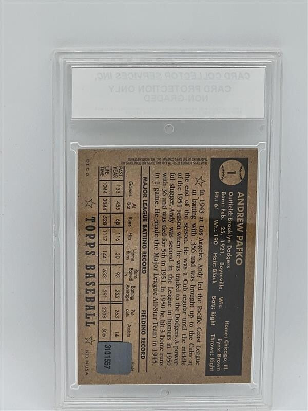 2001 Topps Team Topps Legends Andy Pafko Autograph Issue in hard plastic case